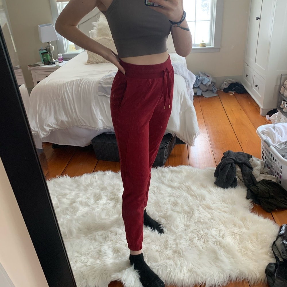 red joggers